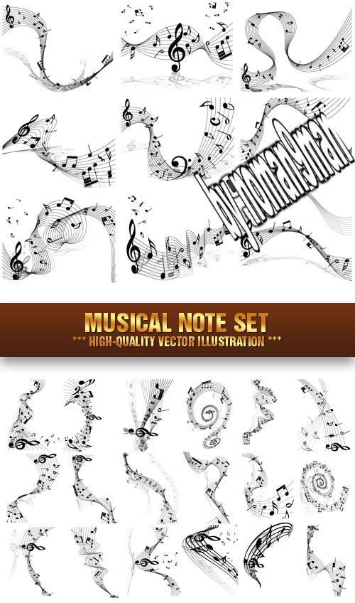 Stock Vector - Musical Note Set