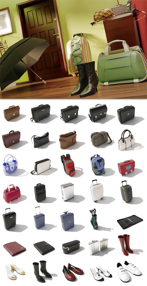 3D Models of Shoes, Cases, Bags, Sunglasses and other