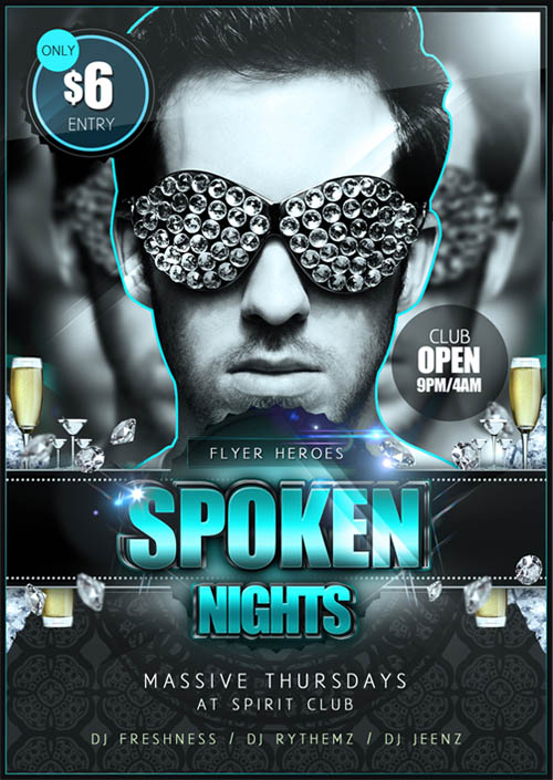Spoken Nights PSD Flyer Template