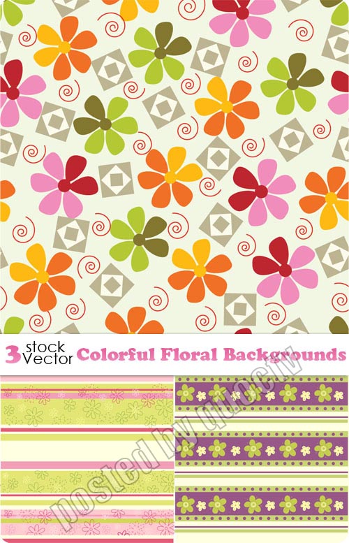 Colorful Floral Backgrounds Vector