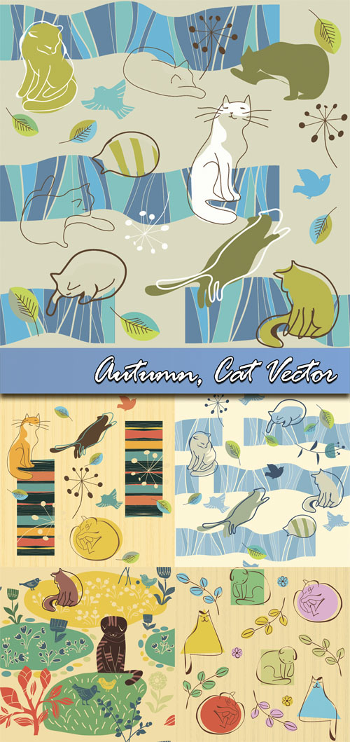Autumn, Cat Vector