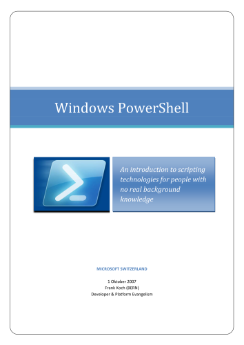 Koch F. - Windows PowerShell [2007, PDF/XPS, ENG] + Code