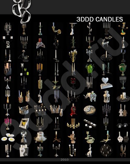 3DDD Models Candles Collection-1