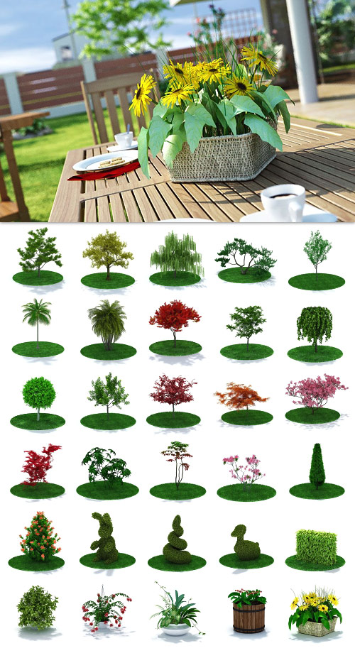 [3D]Realistic Garden Plants 3DS Max Models