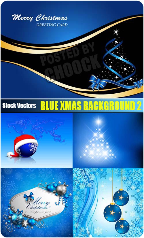 Blue Xmas background 2 - Stock Vector