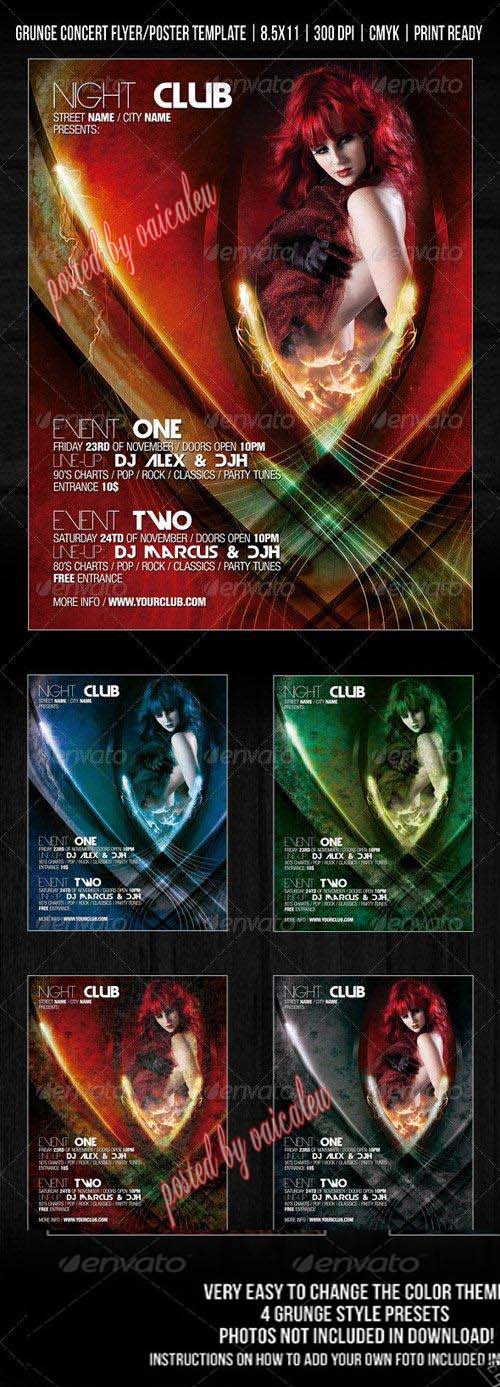 Graphicriver Gothic night club party concert flyer 253117 - Link fix