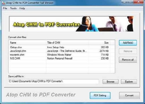 Atop CHM to PDF Converter 2.1