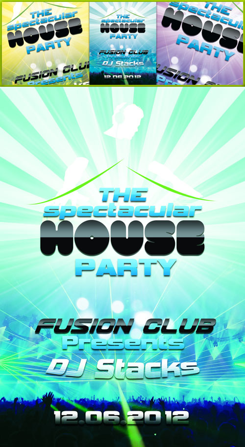 House Party Flyer Psd for Photoshop