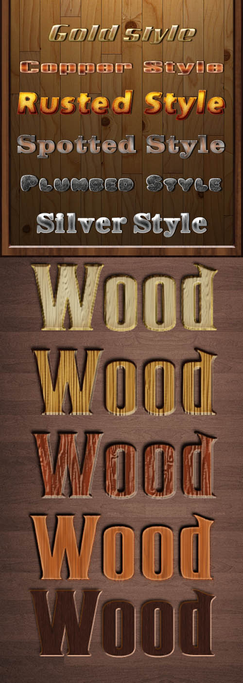 Wood and Metals Text Styles for Photoshop