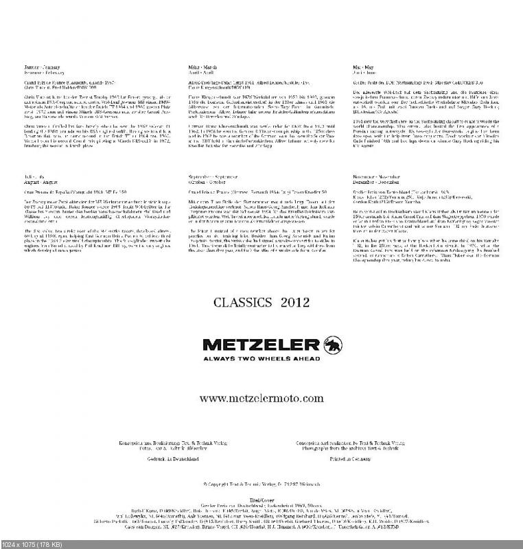 Календарь Metzeler 2012